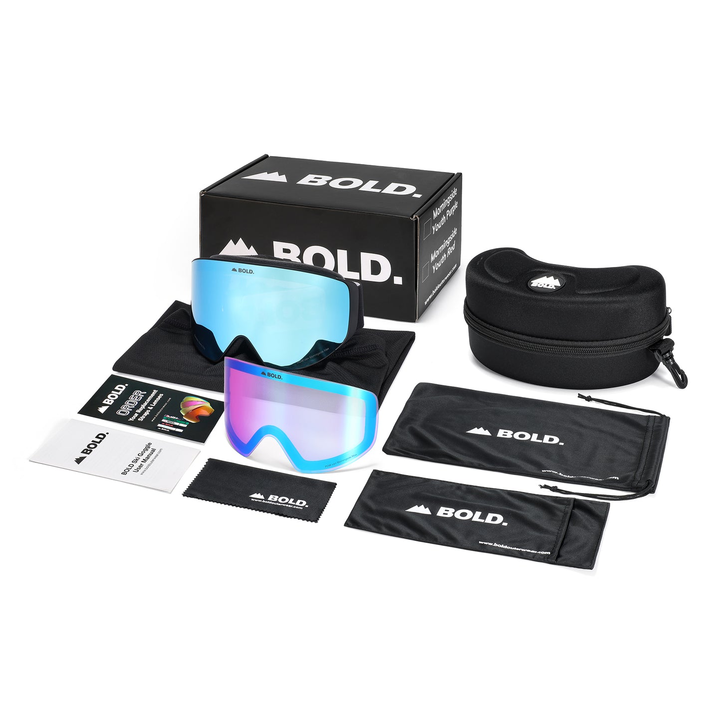 BOLD Morningside Max Wide Fit w/ Facemask - OTG Ski Goggle Package