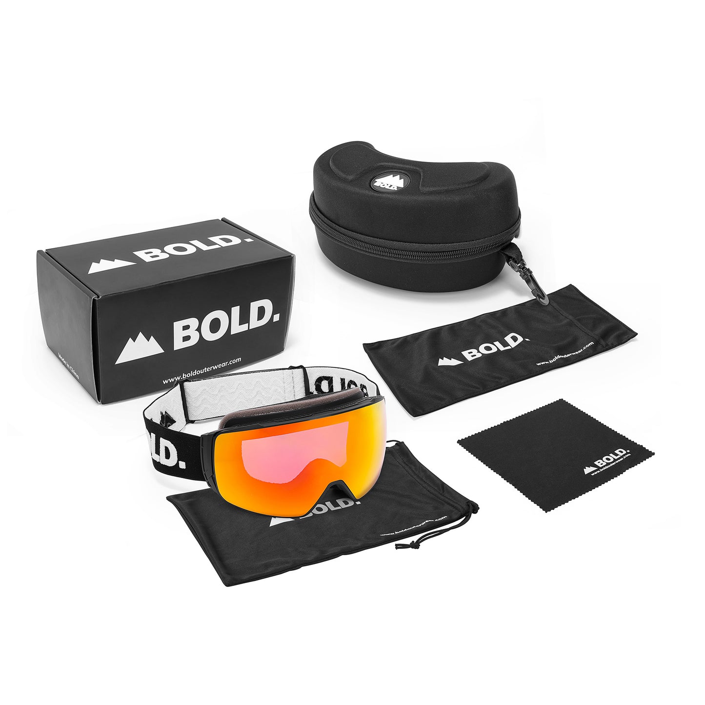 Rambler Ski Goggle Package w/ Bonus Lens & Hard Case (Over Glasses)