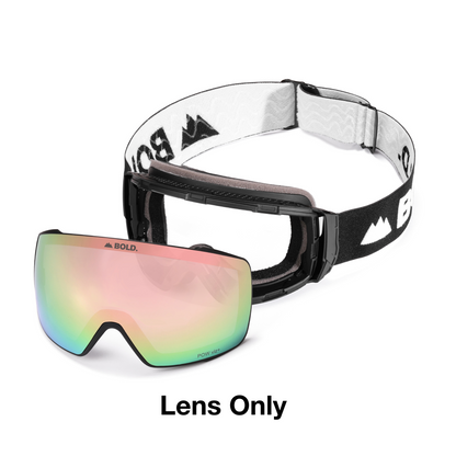 BOLD Rambler Rose Silver Ski Goggle Lens