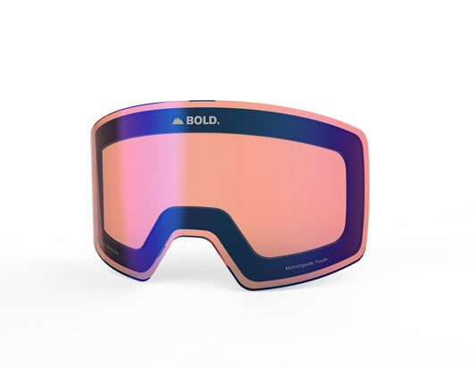 BOLD Morningside Youth Blue / Pink Ski Goggle Lens - Low Light